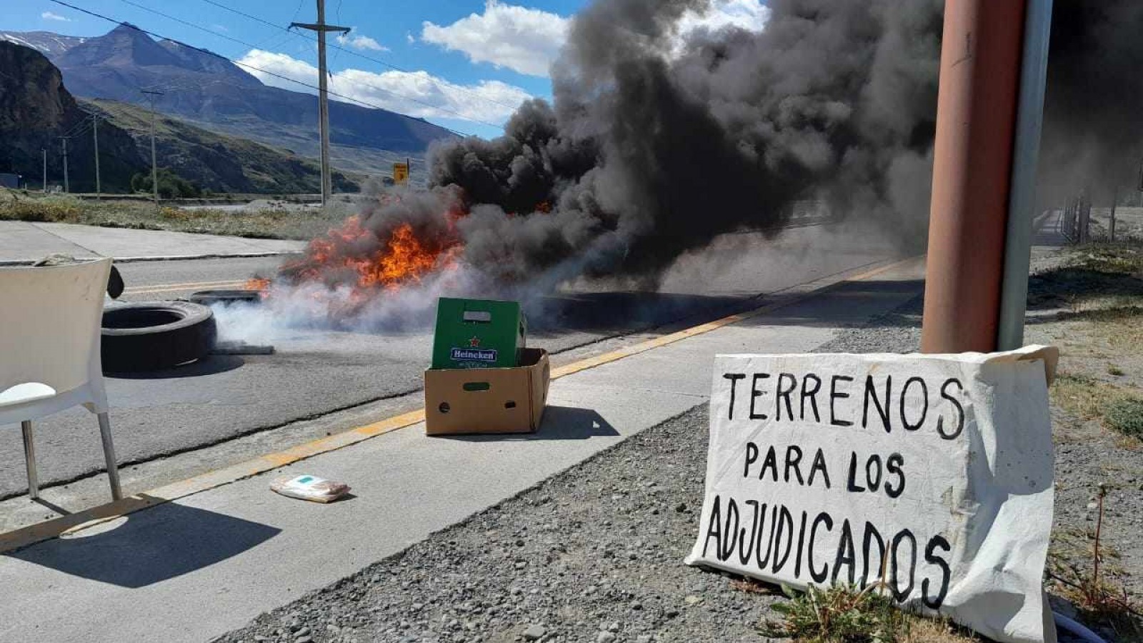 ´Hubo corte de ruta en el ingreso al pueblo